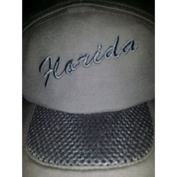 Florida Embroidered Mesh Fishing Strapback Hats Gray Casual Outdoors - Picture 5 of 7